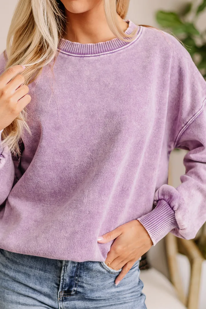 It's Possible Fleece Oversized Pullover | Violet