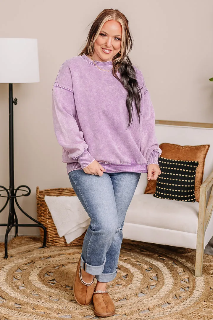 It's Possible Fleece Oversized Pullover | Violet