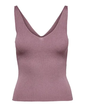 Jacqueline de Yong Womens Ribbed Knit Top Mauve