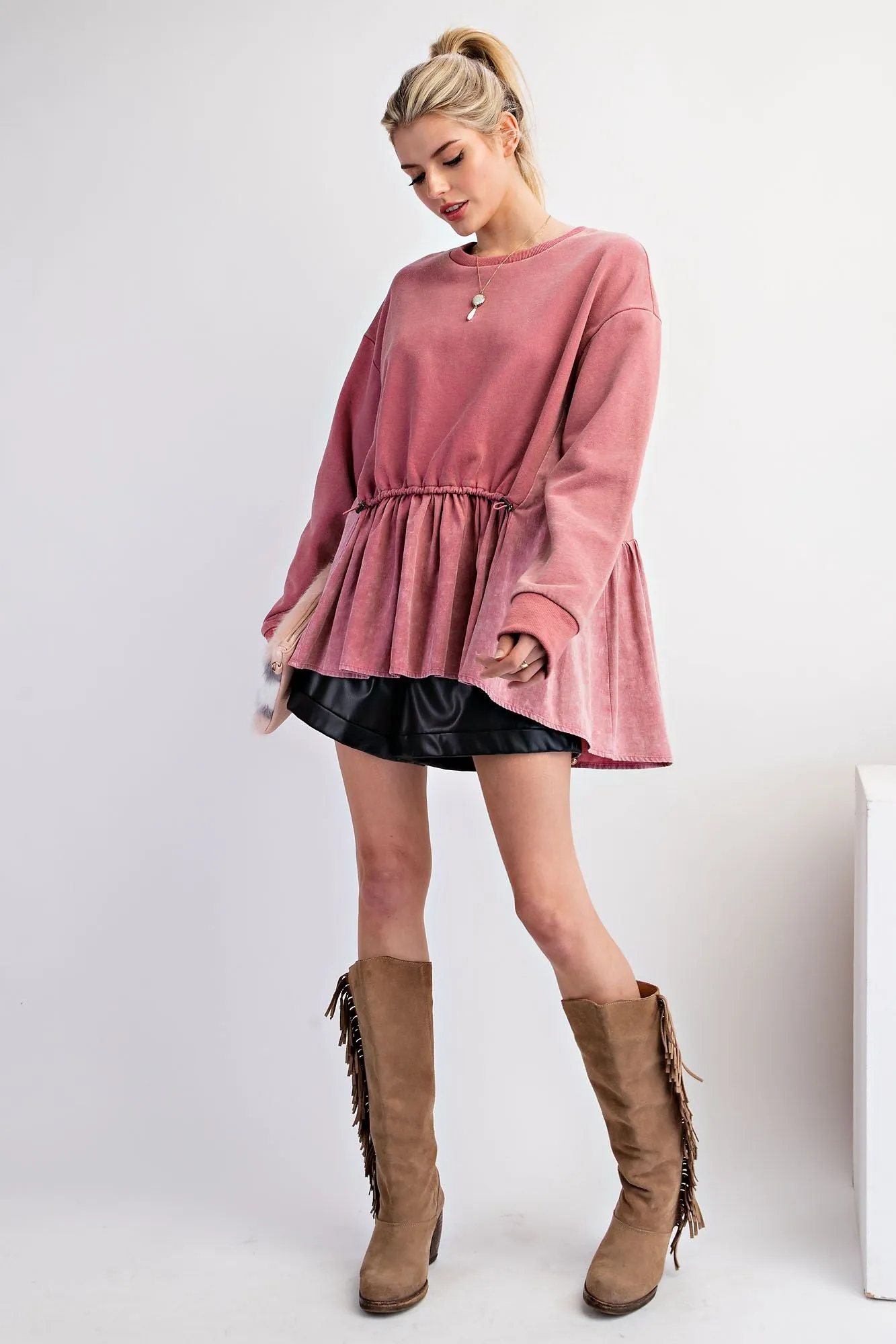 Jasmine Babydoll Pullover - Mauve