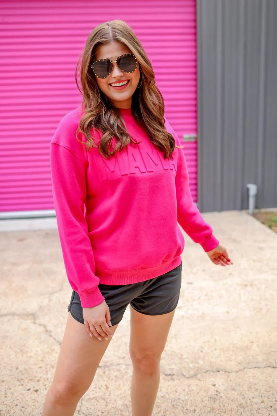 Jess Lea Mama Embossed Sweatshirt, Pink