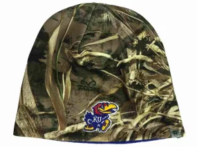 Kansas Jayhawks TOW Realtree Max5 Blue Seasons Reversible Knit Beanie Hat Cap