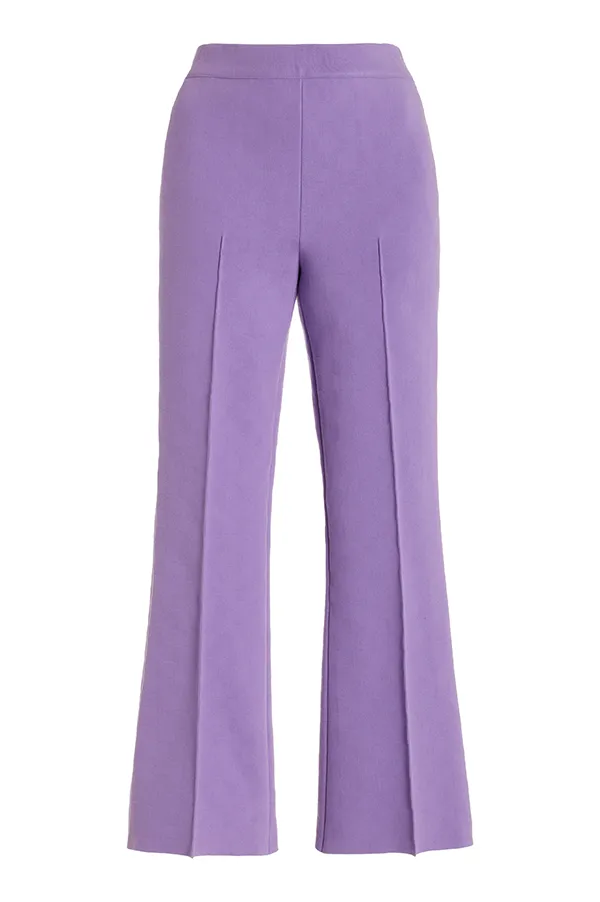 Kick Stretch-Cotton Pants in Subtle Jacquard Purple