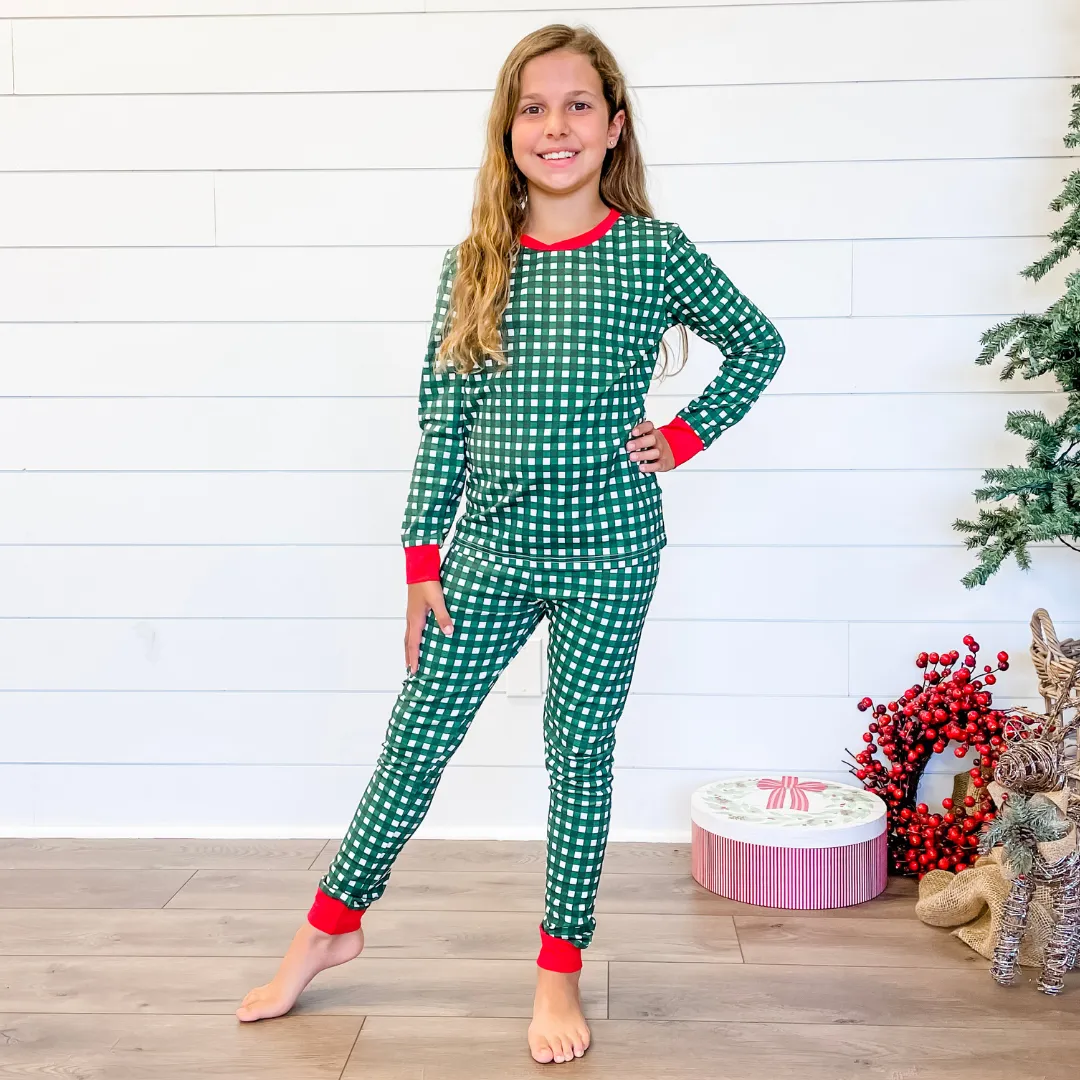 Knit Pajama Set - Evergreen Check