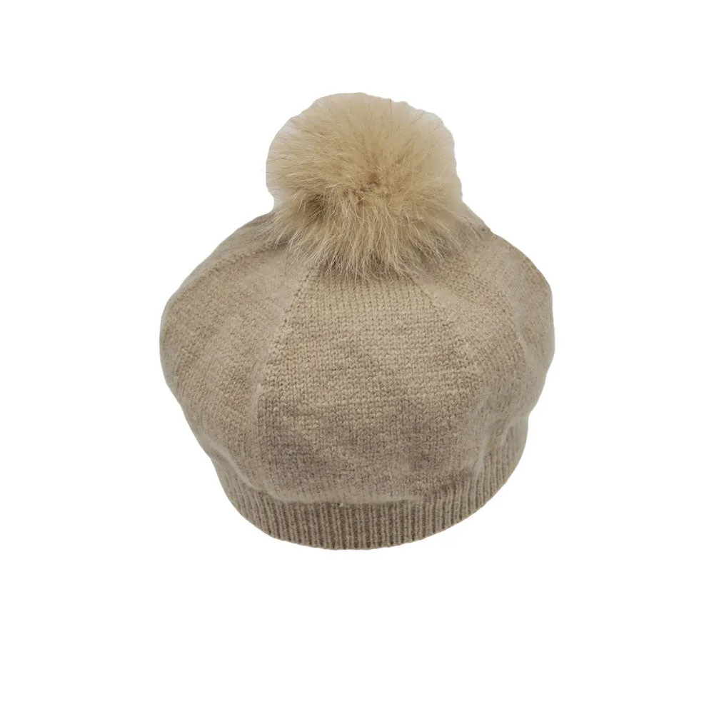 Knit Pom Pom Beanie Wool Slouchy Winter Women Pearl Hat SLP1234