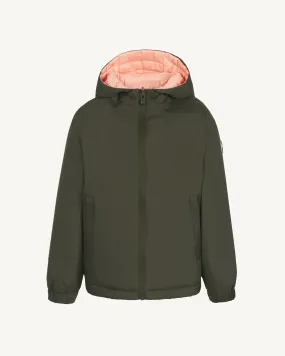 Kyoto 2.0 Ultralight kids' reversible hooded winter jacket Army/Blush