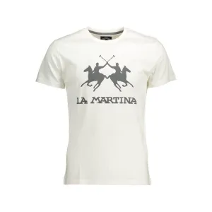 La Martina Elegant White Cotton Crew Neck Tee