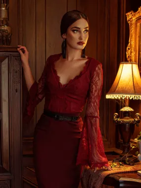 La Sorcière Top in Crimson (XS ONLY)