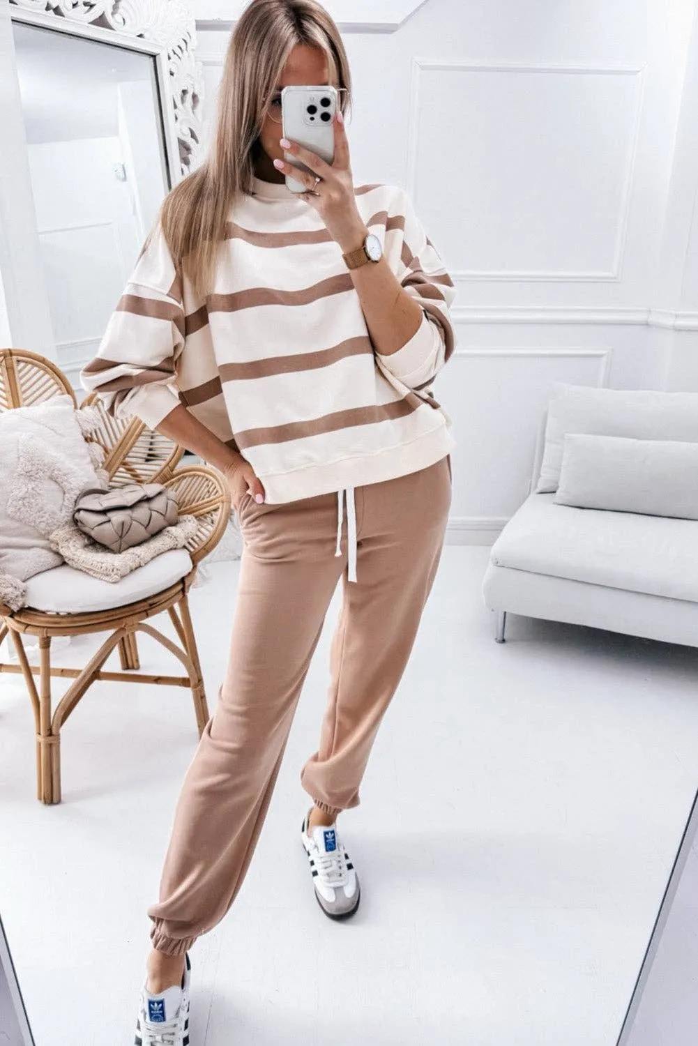 Leonard Striped Pullover and Joggers Set