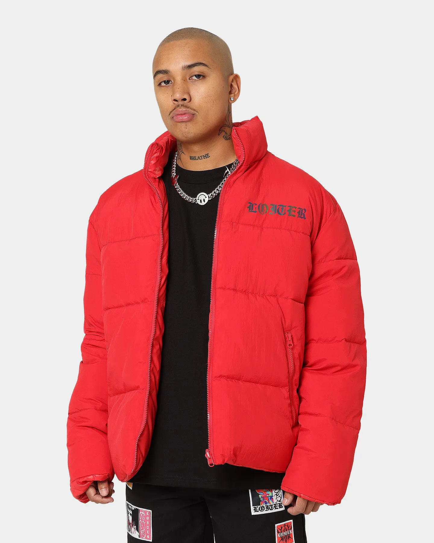 Loiter Certified Reversible Puffer Jacket Red