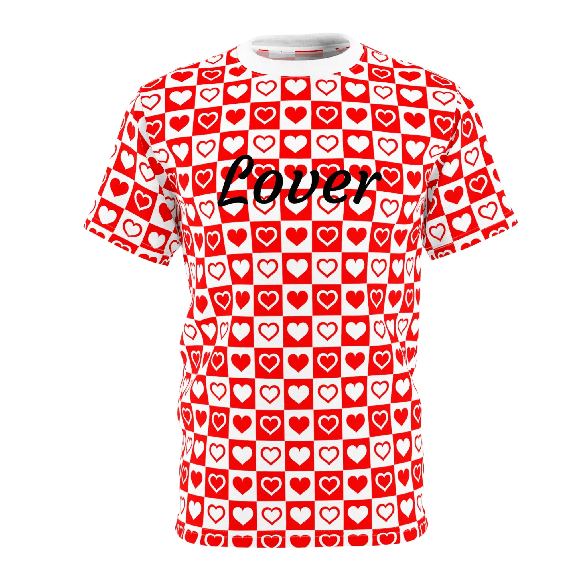 Lover t-shirt, Valentines Day, Love Shirt, Hearts t-shirt Unisex Tee (AOP)