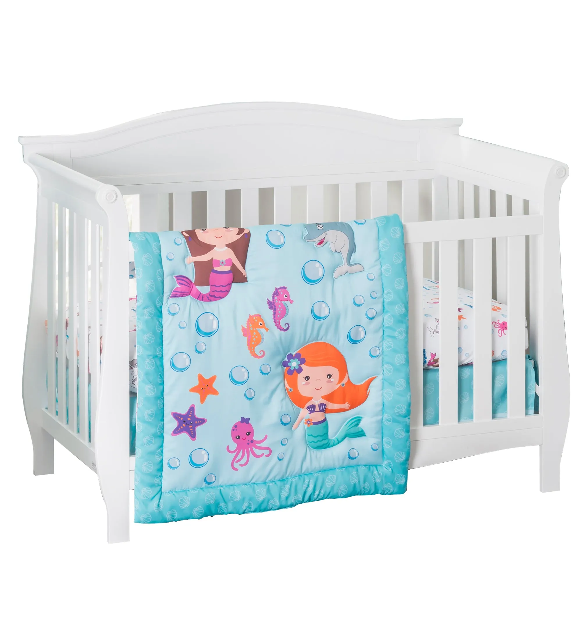 Mermaid Adventures 3-Piece Crib Bedding Set