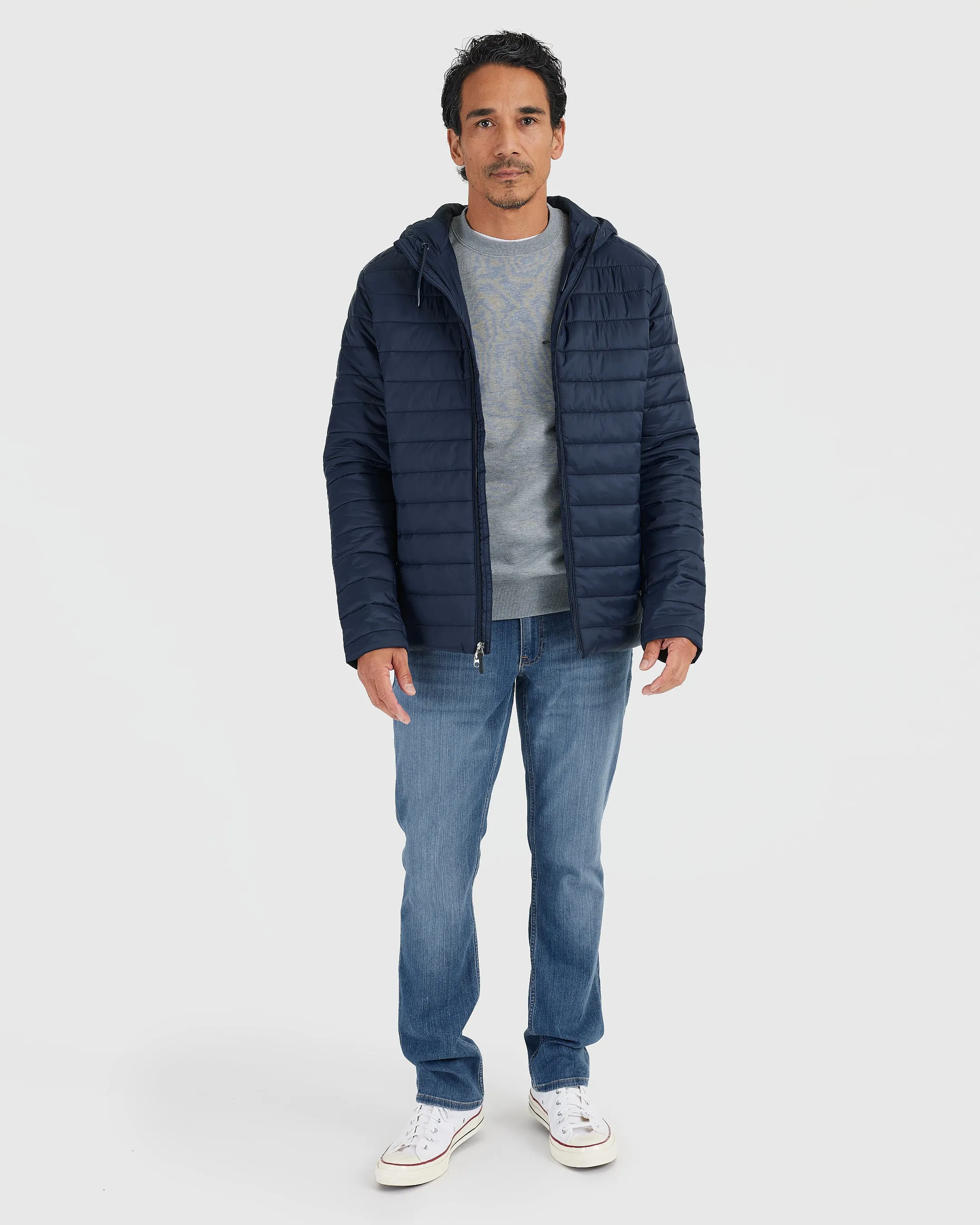 Navy Hooded Puffer Jacket