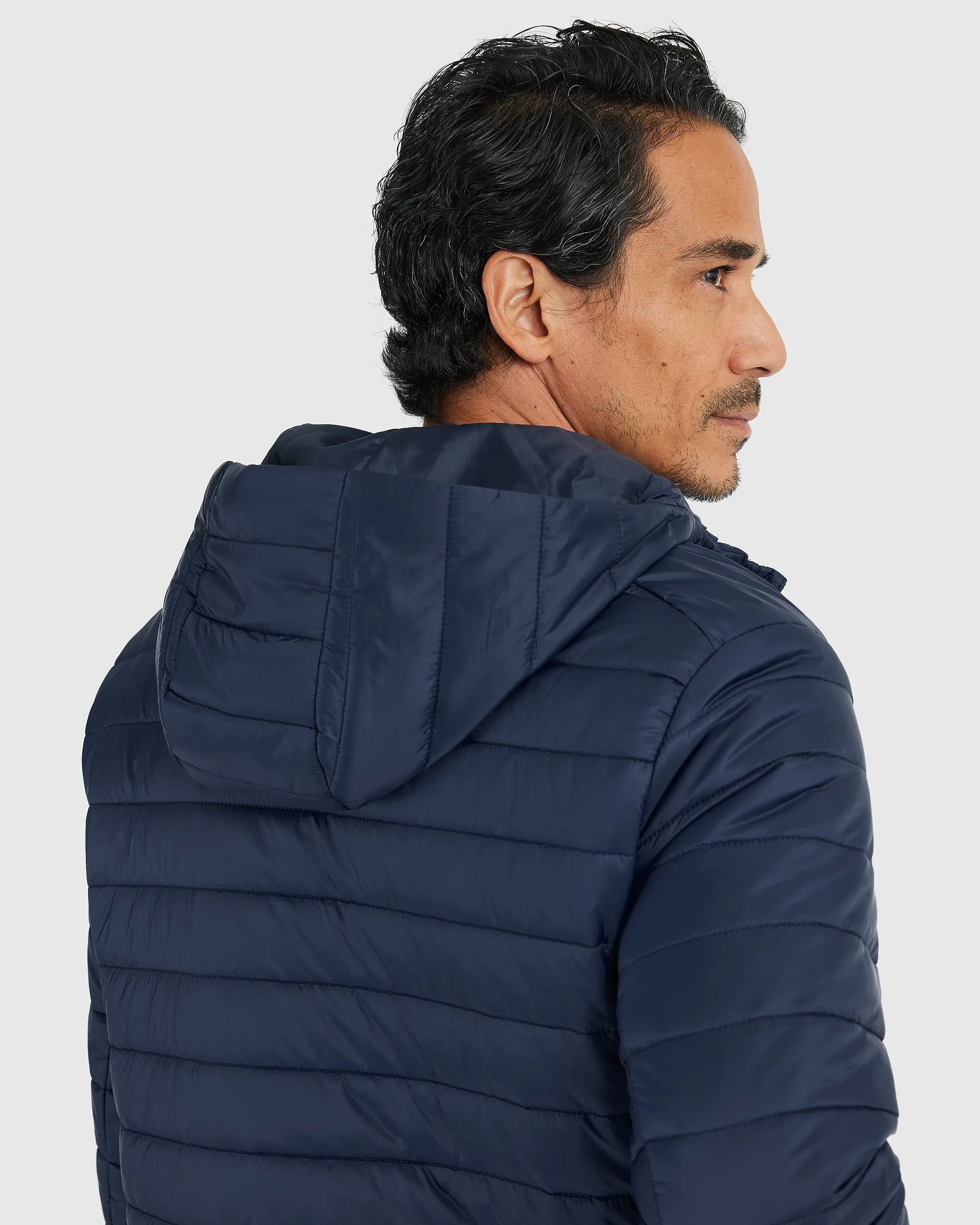 Navy Hooded Puffer Jacket