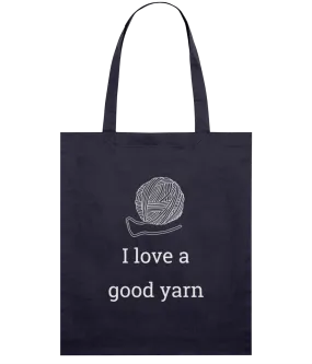 Navy Light Tote Bag - I love a good yarn