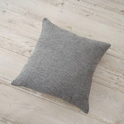 New - 18"x18" Elsa Reversible Woven Striped Chenille Square Throw Pillow Gray - Evergrace