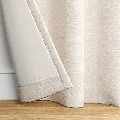 New - 1pc 50"x84" Blackout Textural Overlay Window Curtain Panel Cream - Threshold