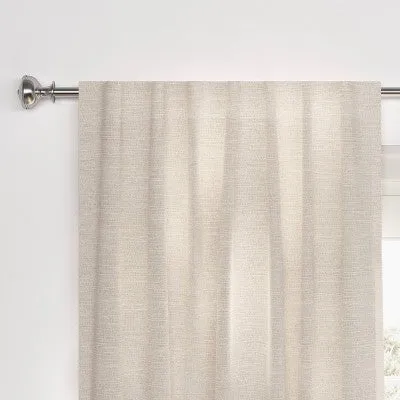 New - 1pc 50"x84" Blackout Textural Overlay Window Curtain Panel Cream - Threshold