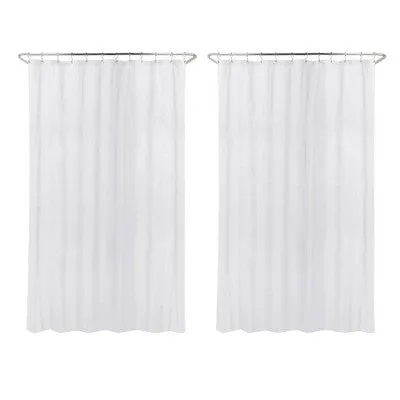 New - 2pk Waterproof Fabric Heavy Weight Shower Liner White - Threshold