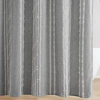 New - 72"x72" Kara Cotton Jacquard Shower Curtain Gray - Ink Ivy