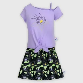 New - Girls' Disney Tiana 2pc Top and Bottom Matching Set - Purple/Black 11-12 - Disney Store