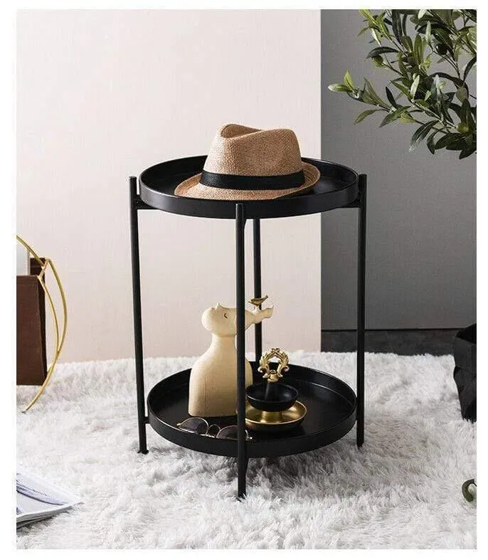 Nordic Industrial 2 Tier Sofa Side Coffee Table Bedside Lamp Table