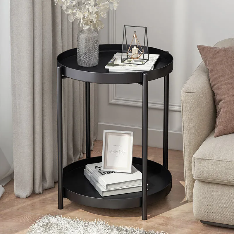 Nordic Industrial 2 Tier Sofa Side Coffee Table Bedside Lamp Table