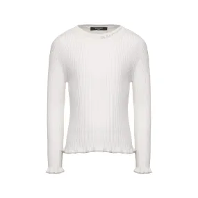 Off White Knit Ribbed Top