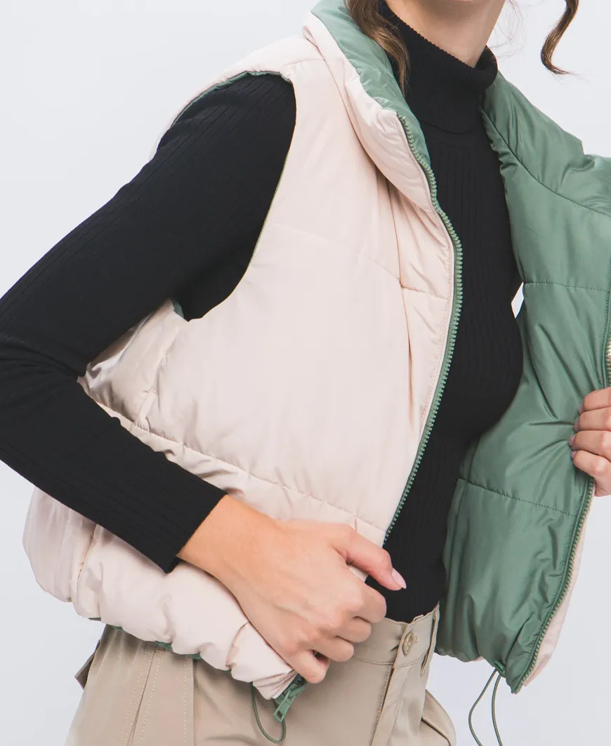 Olive/Ivory Reversible Vest