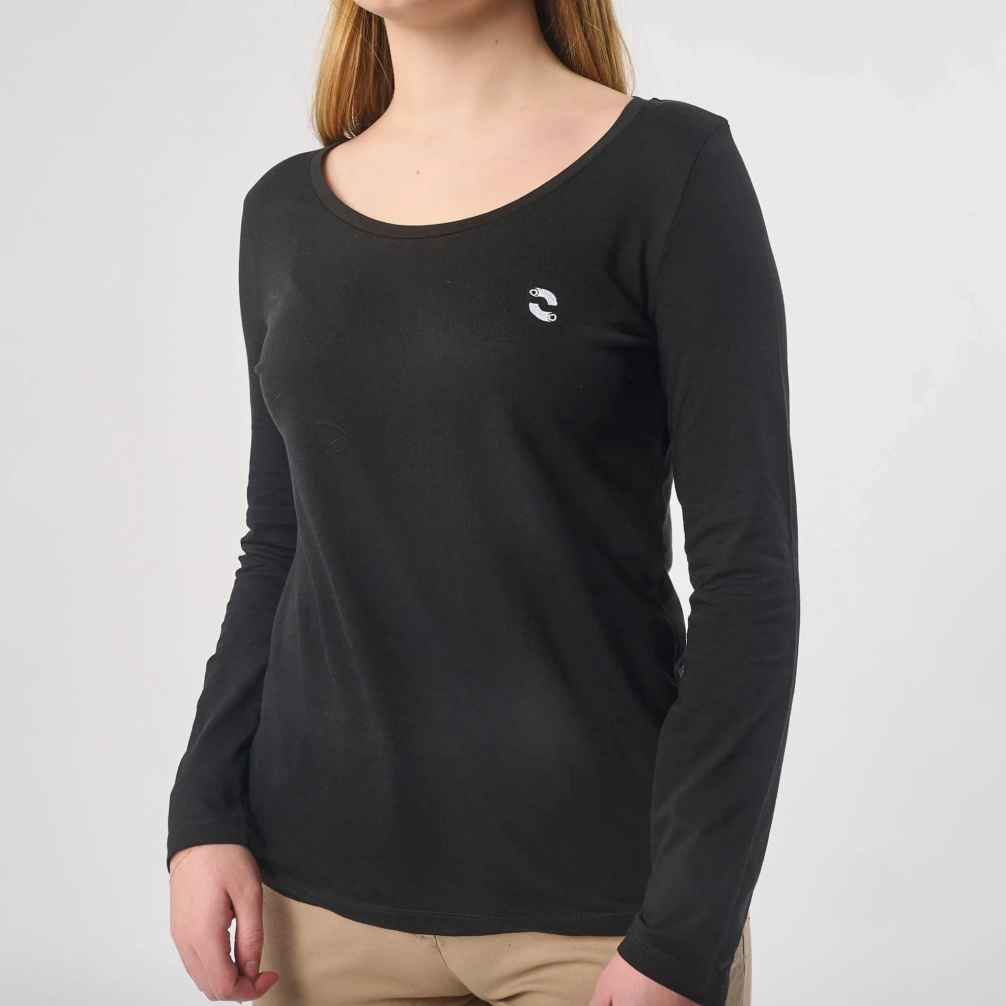 Omnitau Women's Organic Cotton Long Sleeve T-Shirt - Black