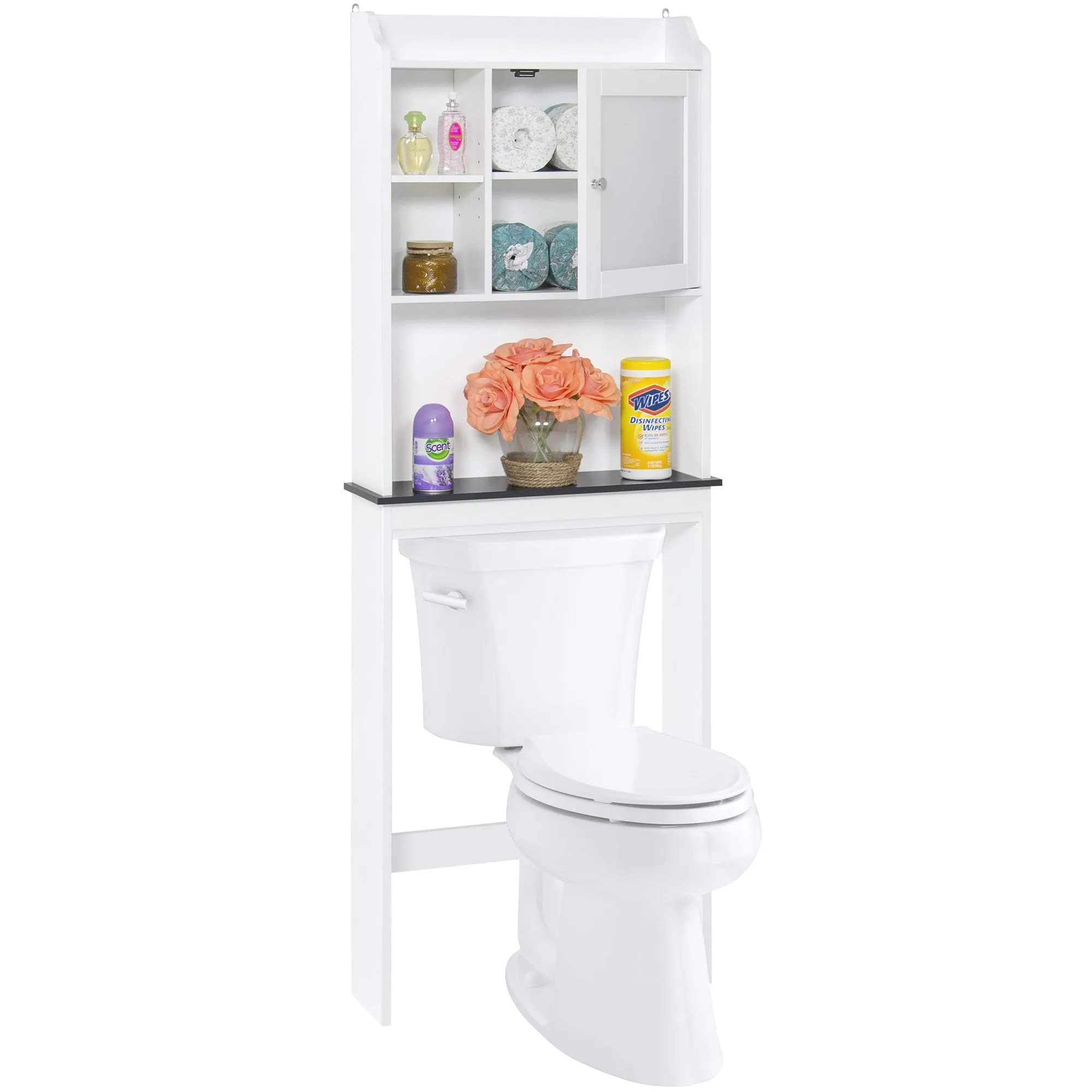 Over-the-Toilet Bathroom Storage Cabinet w/ 1 Door