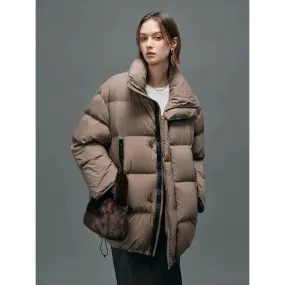 Oversized Down Jacket In Solid Color