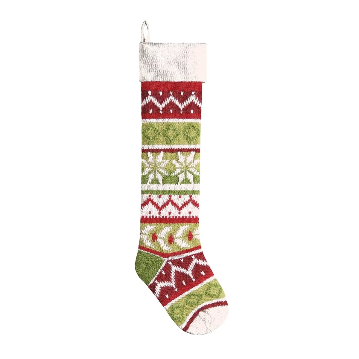 Personalized Knitted Christmas Stockings Red Green White