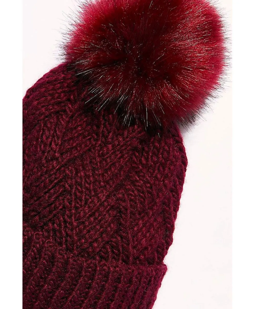 Pinnacle Pom Beanie Bordeaux