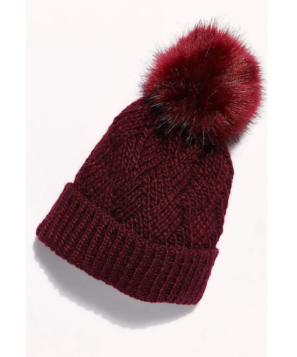 Pinnacle Pom Beanie Bordeaux