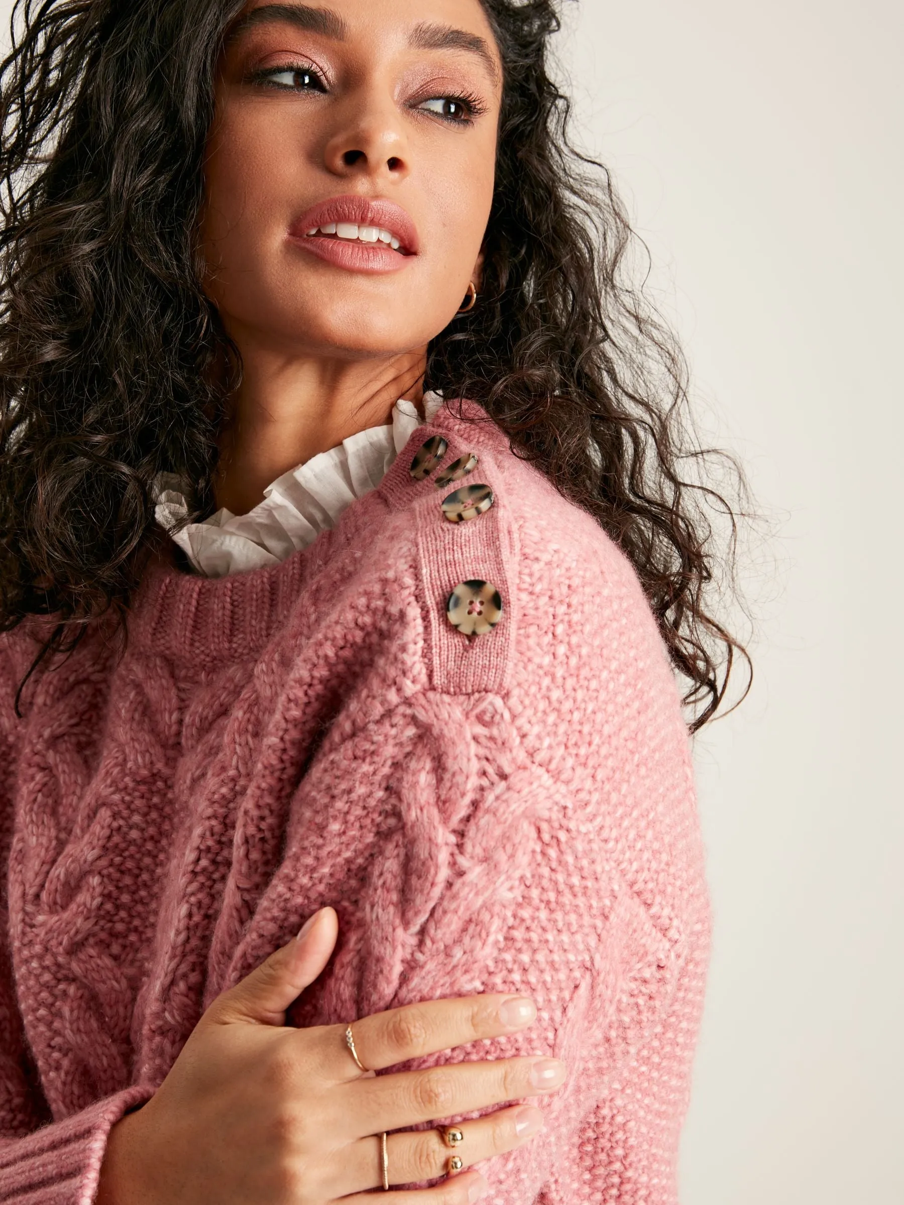 Pippa Cable Knit Jumper - Pink