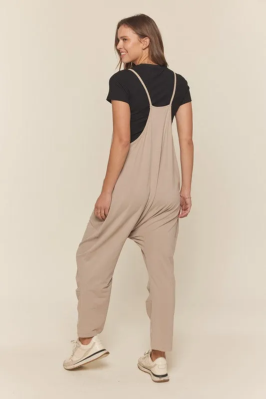 Pocket Knit Overall Pants Light Grey