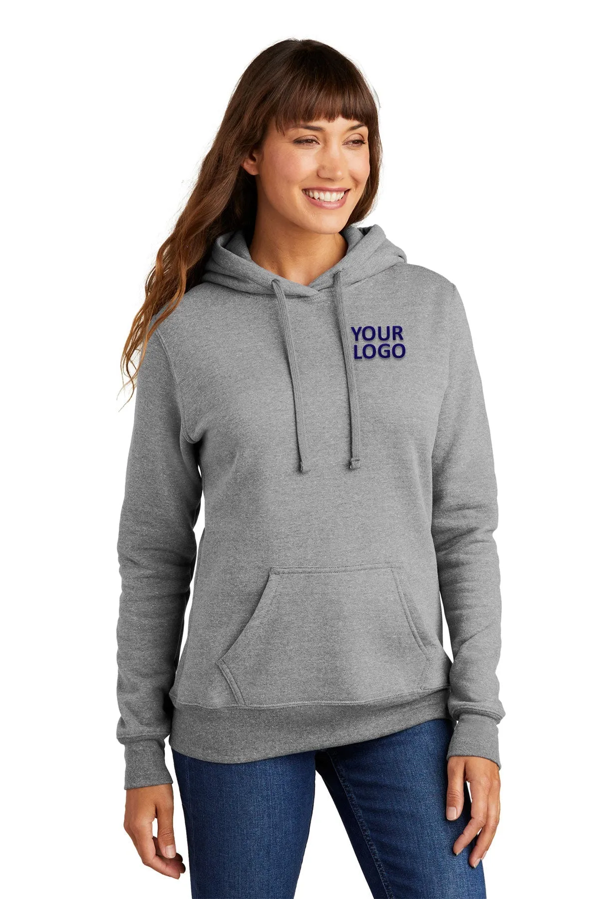 Port & Company Ladies Core Fleece Branded Hoodies, Athletic Heather