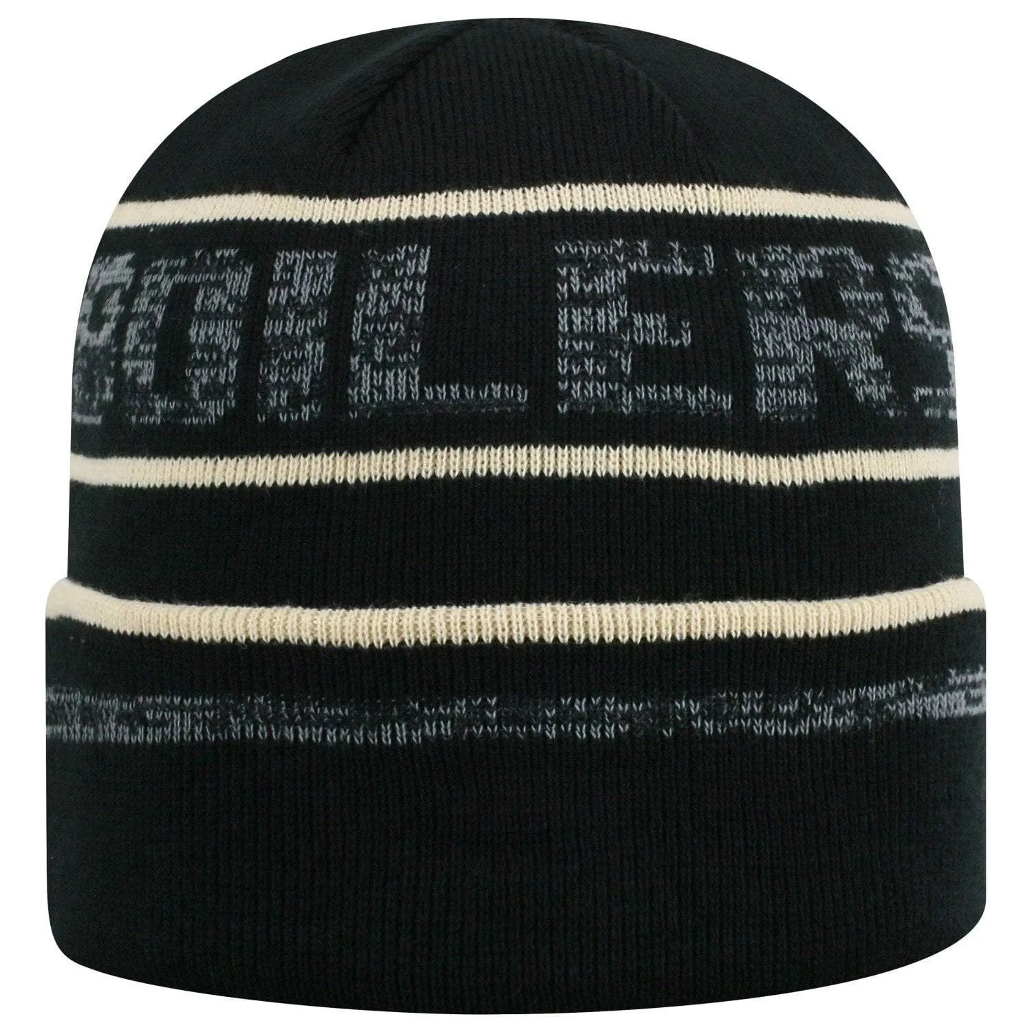 Purdue Boilermakers TOW Black Striped "Effect" Style Cuffed Knit Beanie Cap