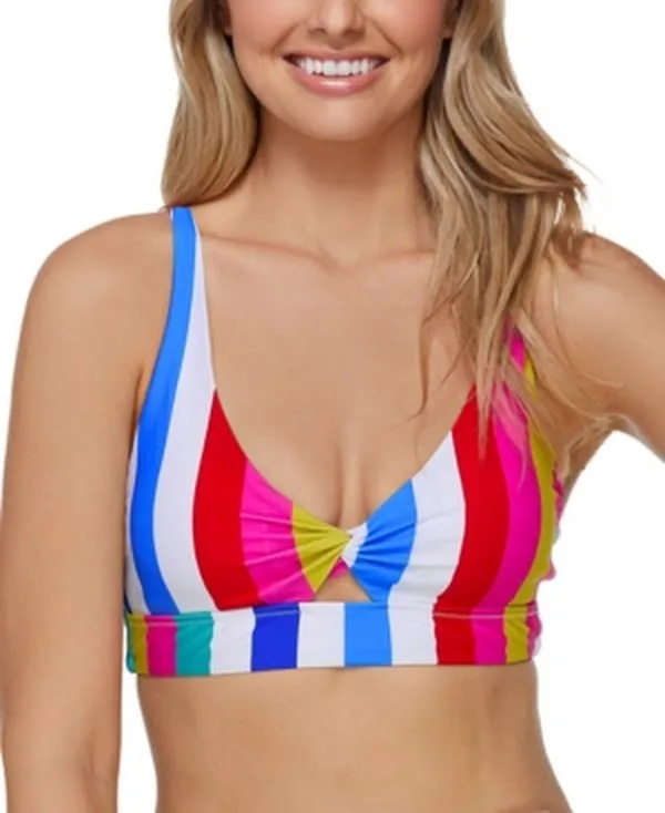 Raisins Juniors’ Coast to Coast Twist-Front Bikini Top Women’s Swimsuit, Small