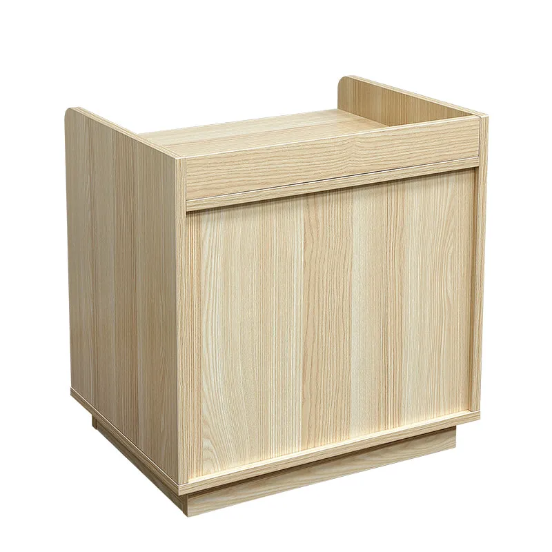 Raka White and Natural Bedside Table with 2 Drawers