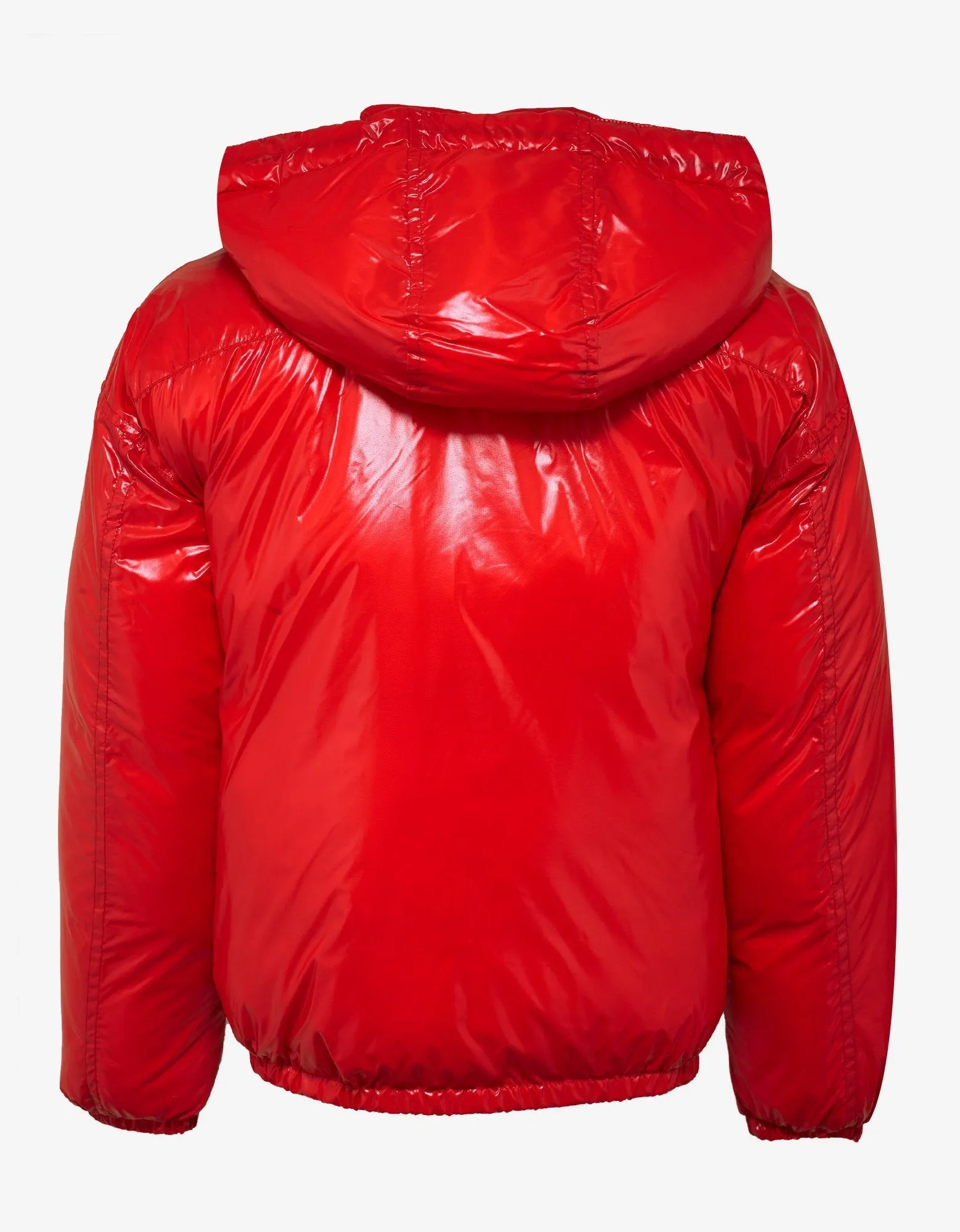 Red Light Nylon Logo Puffer Jacket