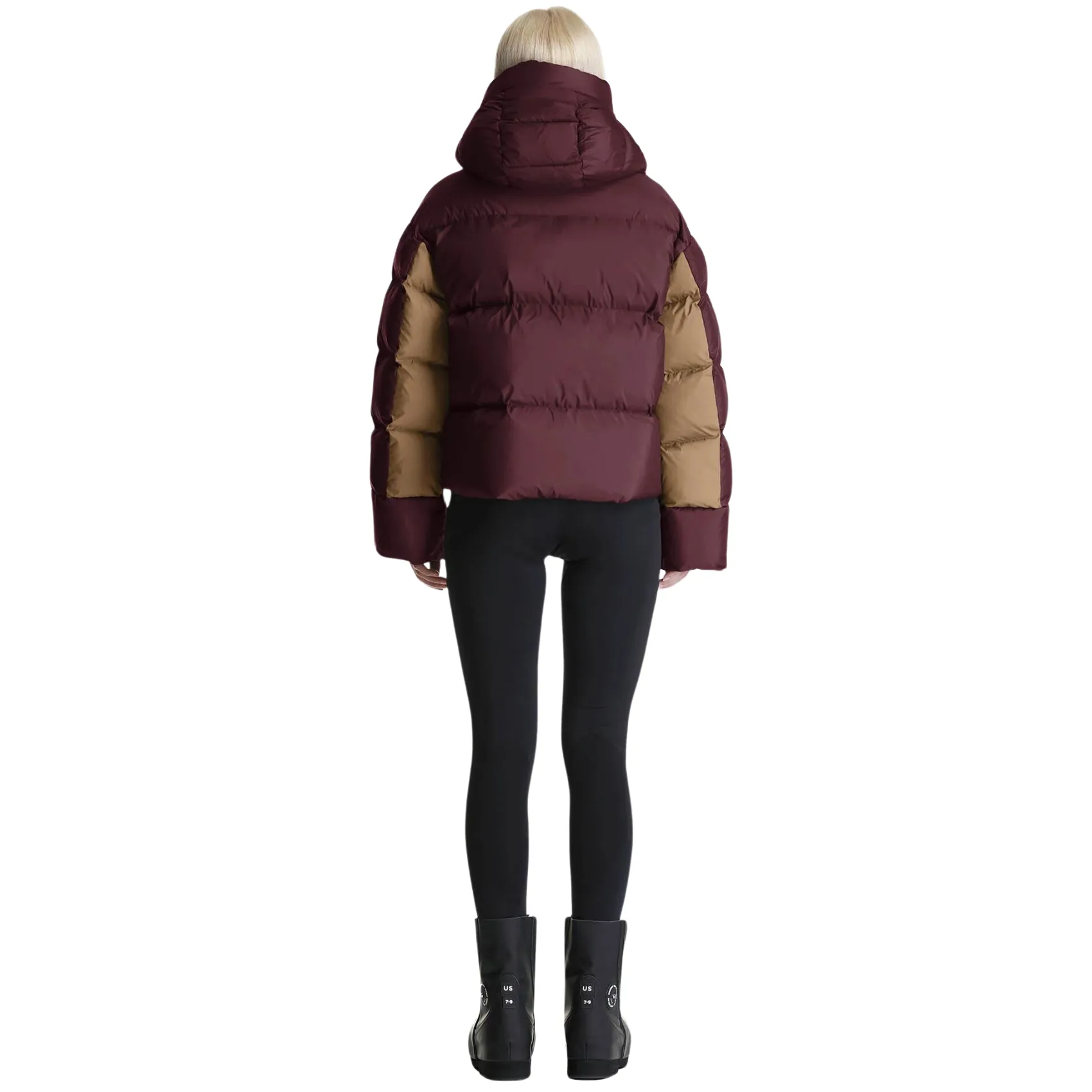 Rook Short Puffer Jacket - Red/Beige