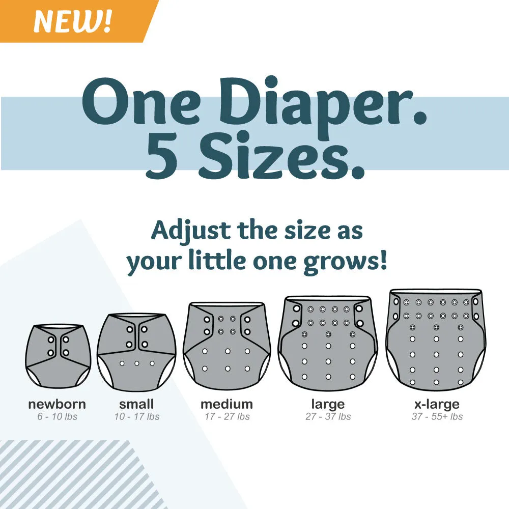 Rumparooz G3 One Size Pocket Cloth Diaper - Castle Gray