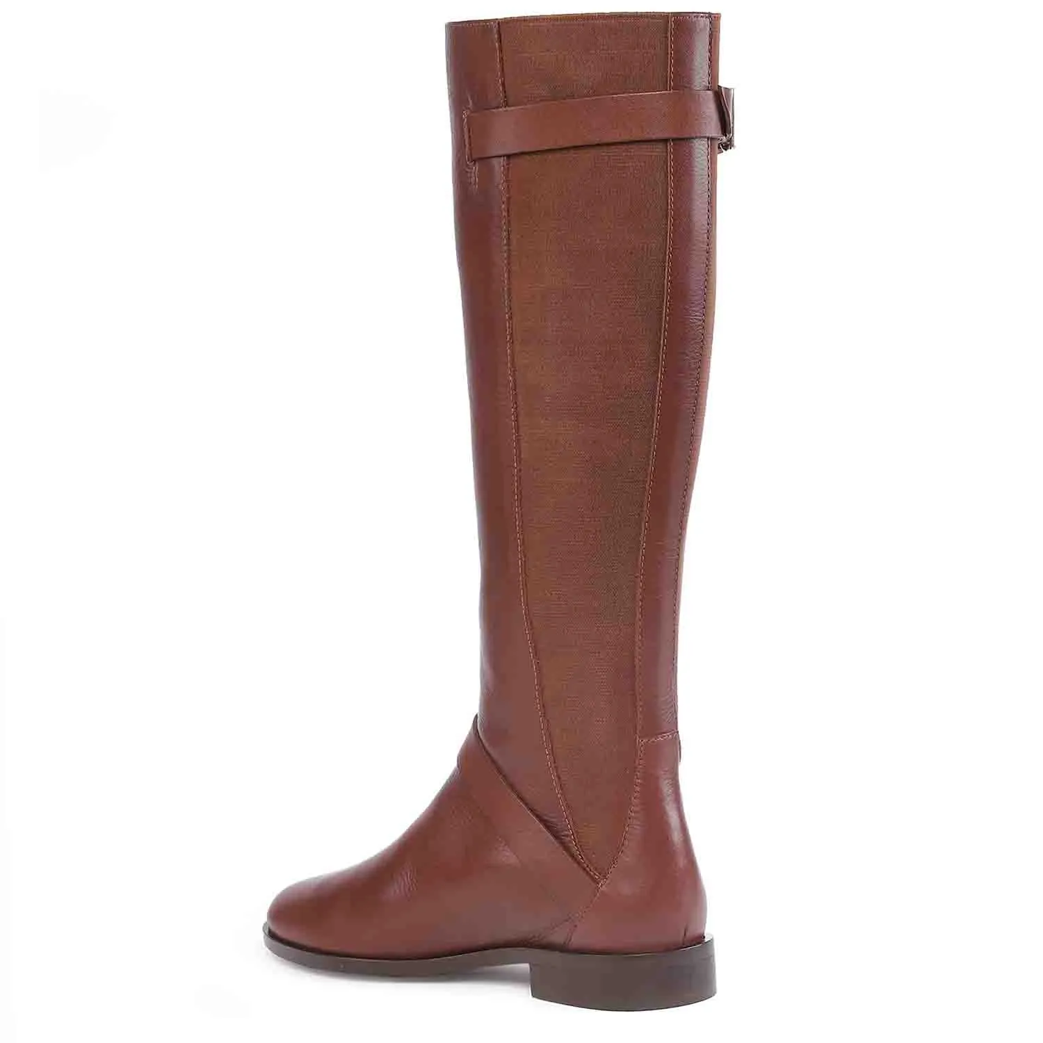 Saint Delores Cuoio Crust Leather Buckle Decor Knee High Boots