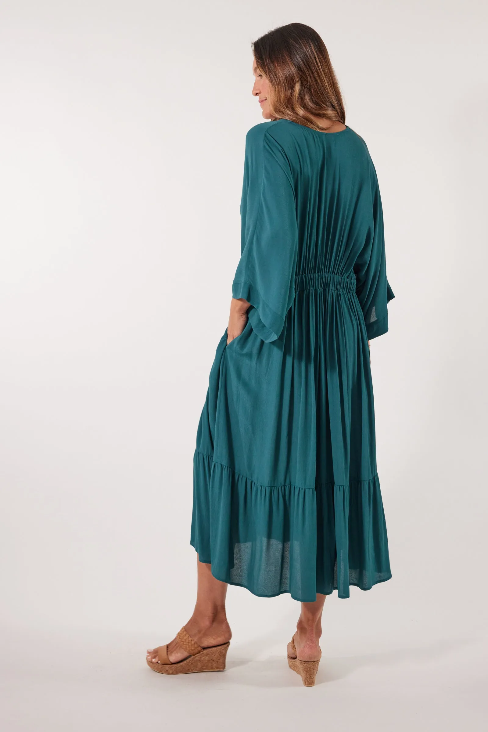 SALE - Botanical Relax Dress - Teal