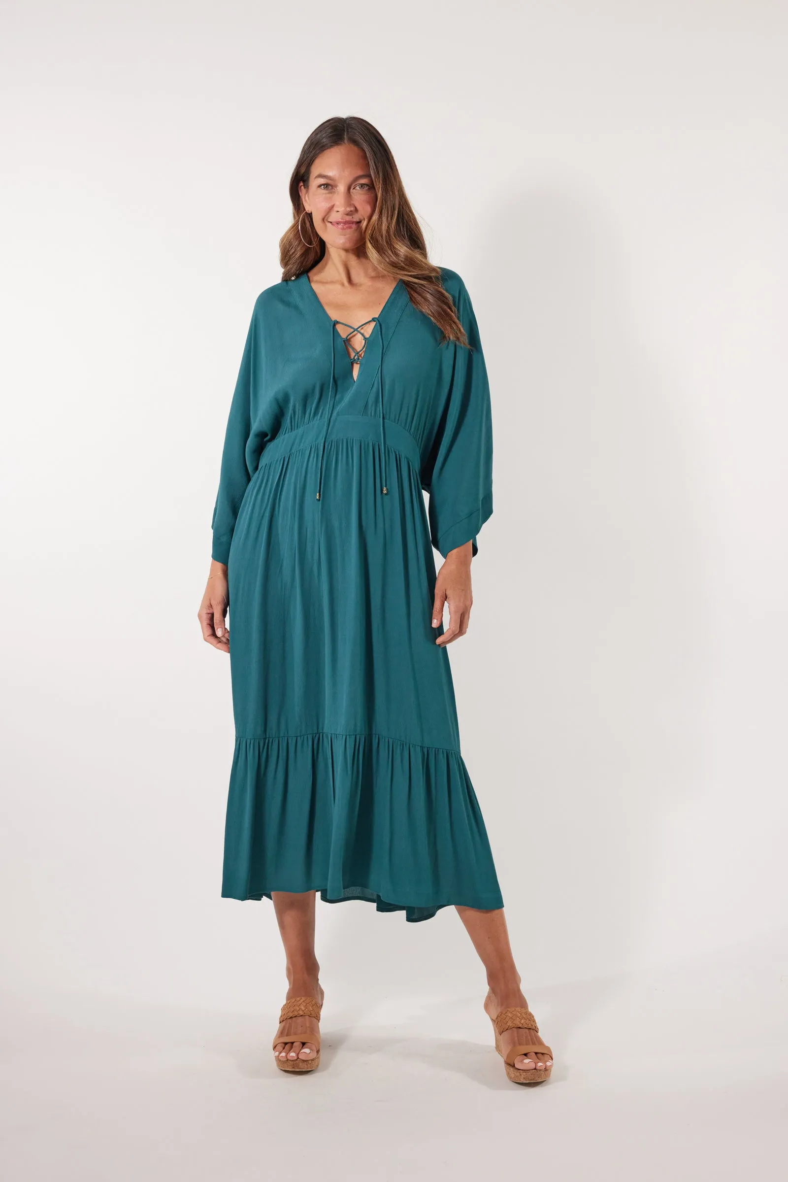 SALE - Botanical Relax Dress - Teal