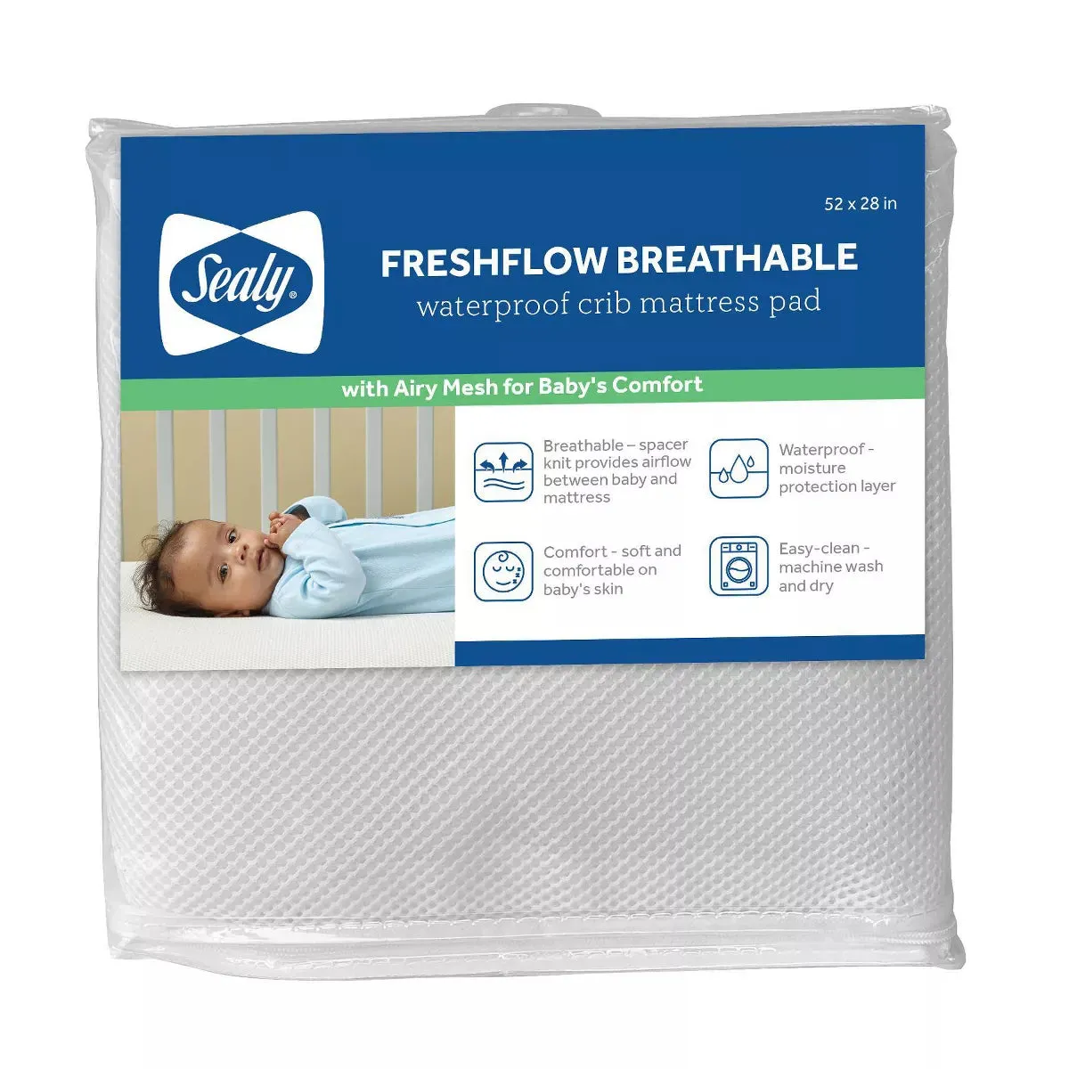 Sealy® FreshFlow Breathable Crib and Toddler Mattress Pad