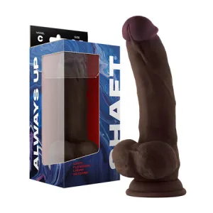 Shaft Model C Flexskin Liquid Silicone 8.5' Curved Dong w/Balls - Mahogany