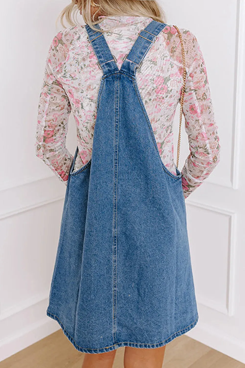 Sweet Fall Cotton Overall Dress